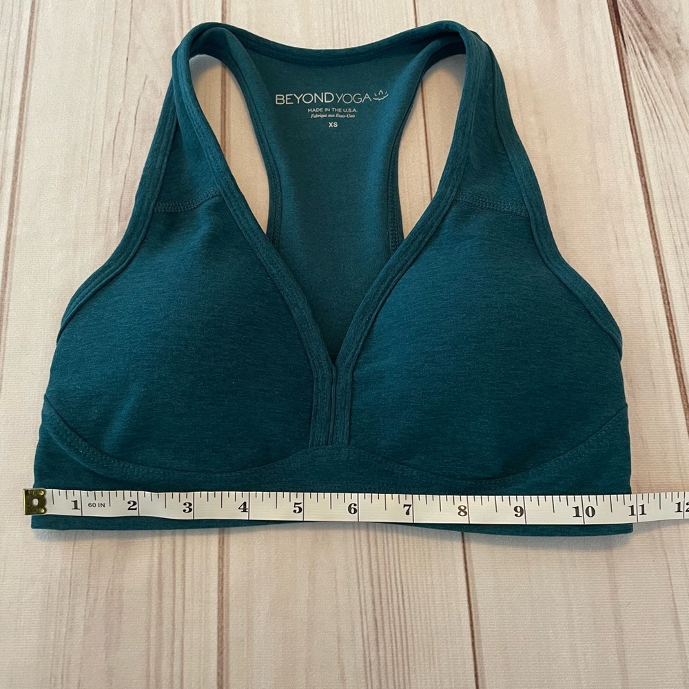 Beyond Yoga Lift Your Spirits Sports Bra Women's XS Teal Blue Green Soft Stretch - Picture 7 of 10